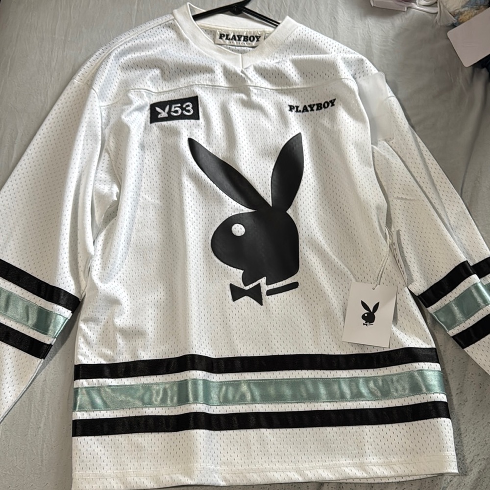 Playboy Kids White and Black Long Sleeve Shirt